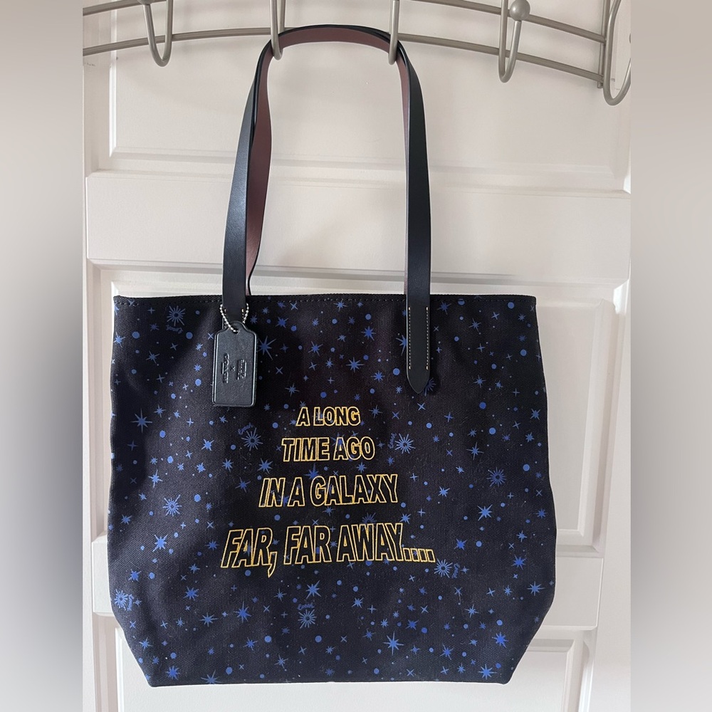Star Wars X Coach Tote With Starry Print And Scroll Print